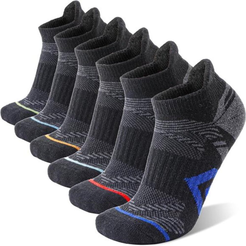6 Pairs Merino Wool Ankle Hiking Running Socks Compression Thick